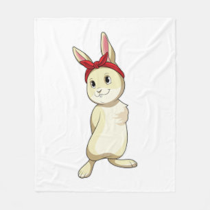 Rabbit with Bandana Fleece Blanket