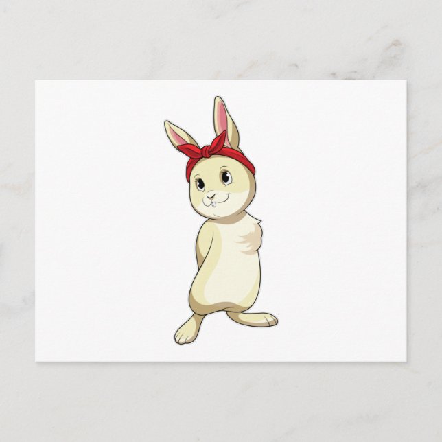 Rabbit with Bandana Postcard (Front)