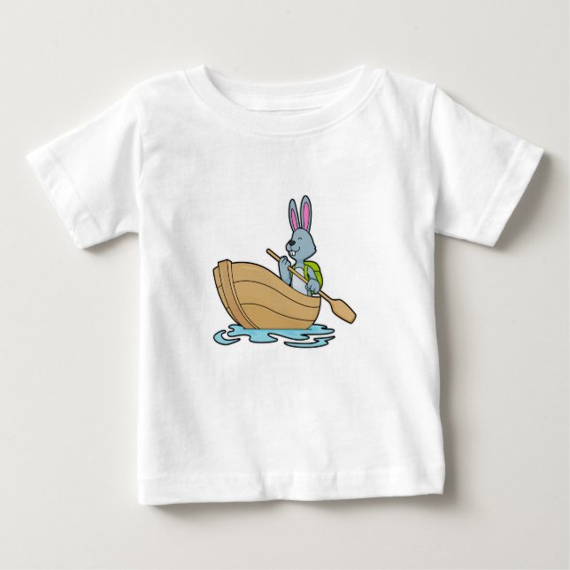 Rabbit with Boat & Paddle Baby T-Shirt (Front)
