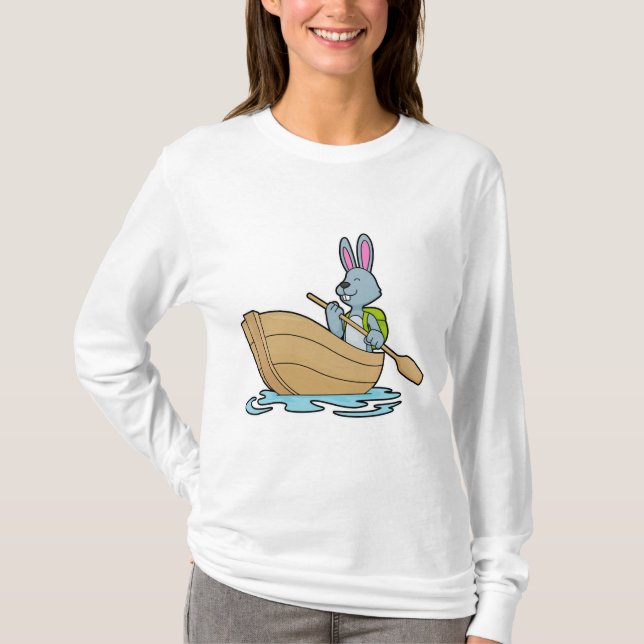 Rabbit with Boat & Paddle T-Shirt (Front)
