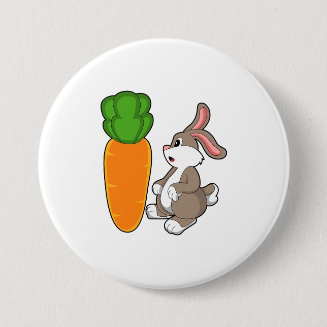 Rabbit with Carrot (2).PNG 7.5 Cm Round Badge (Front)