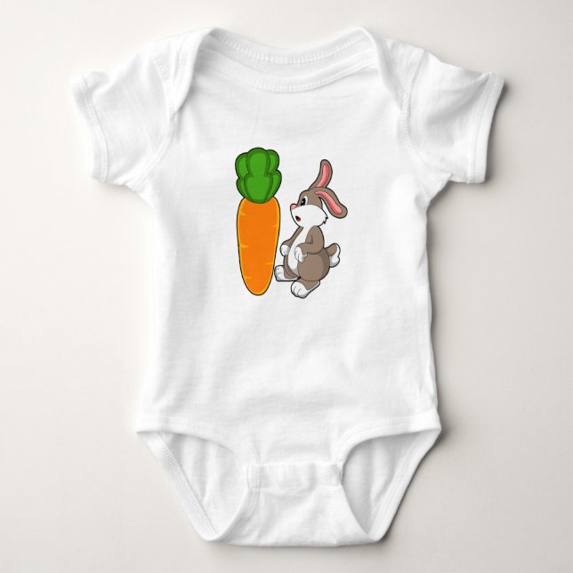 Rabbit with Carrot (2).PNG Baby Bodysuit (Front)