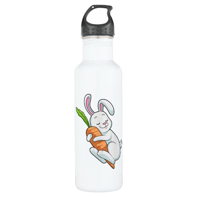 Rabbit with Carrot 710 Ml Water Bottle (Front)