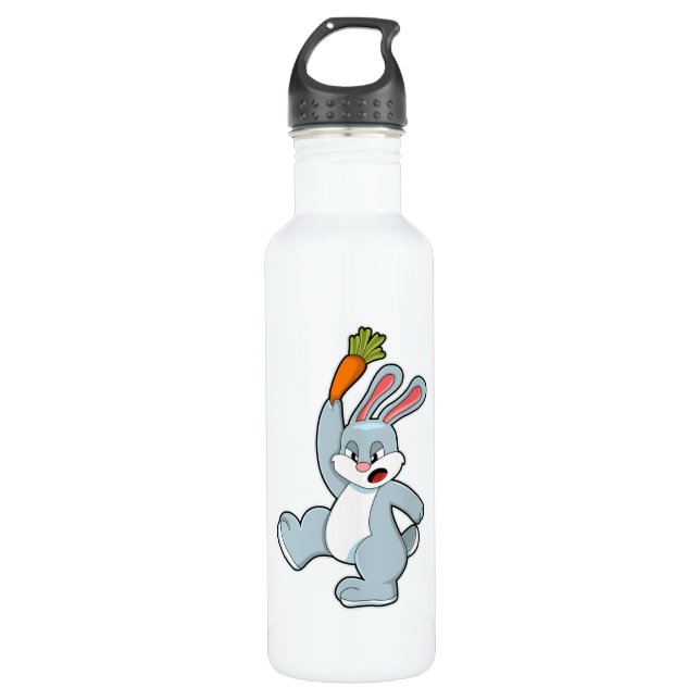 Rabbit with Carrot 710 Ml Water Bottle (Front)