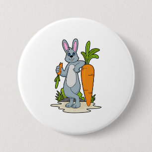 Rabbit with Carrot 7.5 Cm Round Badge