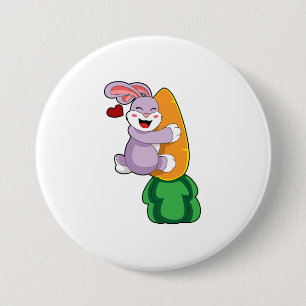 Rabbit with Carrot 7.5 Cm Round Badge