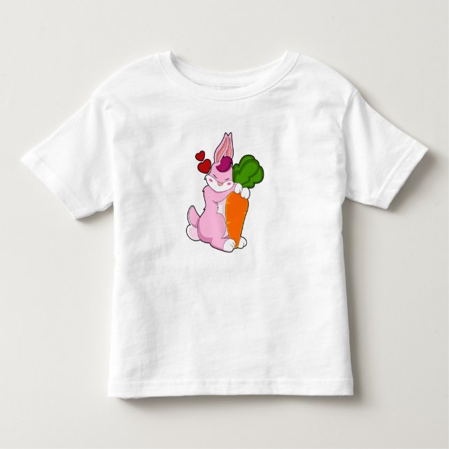 Rabbit with Carrot and Heart Toddler T-Shirt (Front)
