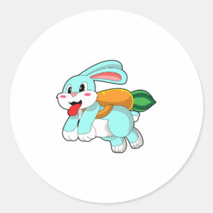 Rabbit with Carrot as Rocket Classic Round Sticker