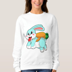 Rabbit with Carrot as Rocket Sweatshirt