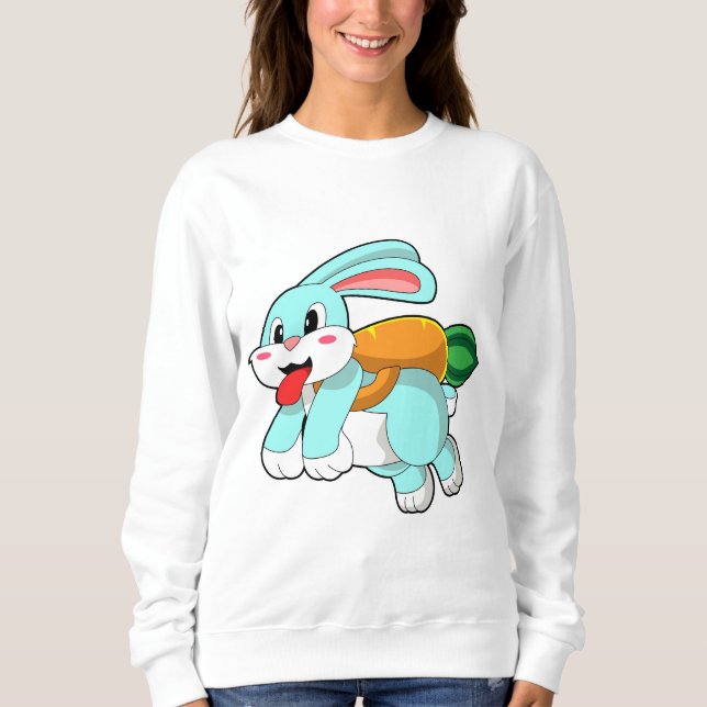 Rabbit with Carrot as Rocket Sweatshirt (Front)