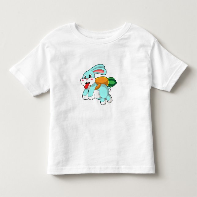 Rabbit with Carrot as Rocket Toddler T-Shirt (Front)