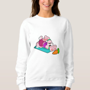 Rabbit with Carrot at Yoga on Yoga mat Sweatshirt