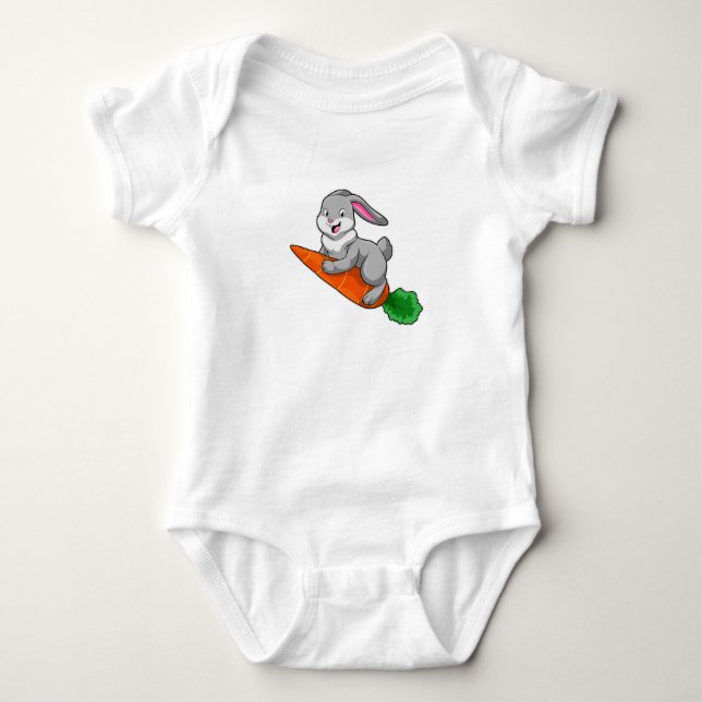 Rabbit with Carrot Baby Bodysuit (Front)