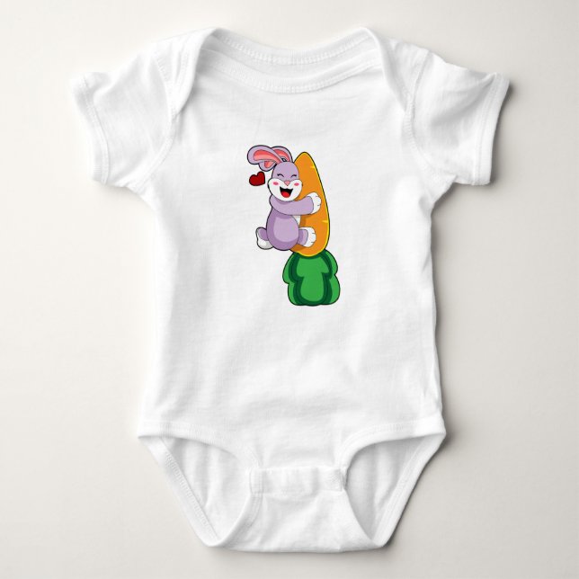 Rabbit with Carrot Baby Bodysuit (Front)