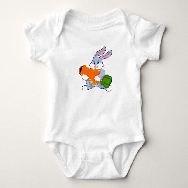 Rabbit with Carrot Baby Bodysuit (Front)
