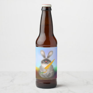 Rabbit with Carrot Beer Bottle Label