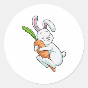 Rabbit with Carrot Classic Round Sticker