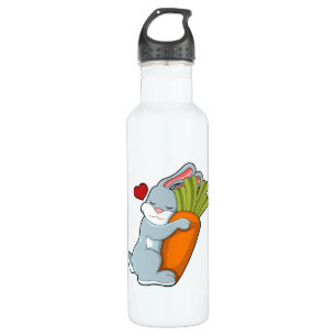Rabbit with Carrot & Heart 710 Ml Water Bottle
