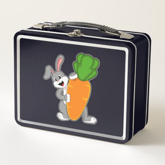 Rabbit with Carrot Metal Lunch Box (Front)
