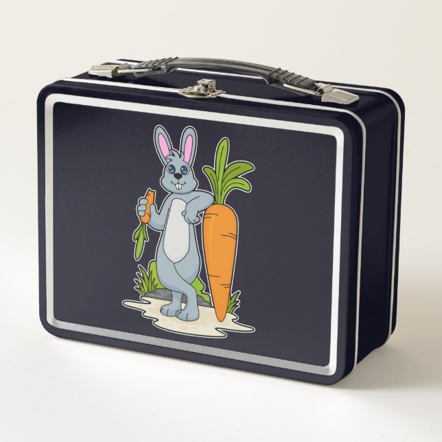 Rabbit with Carrot Metal Lunch Box (Front)