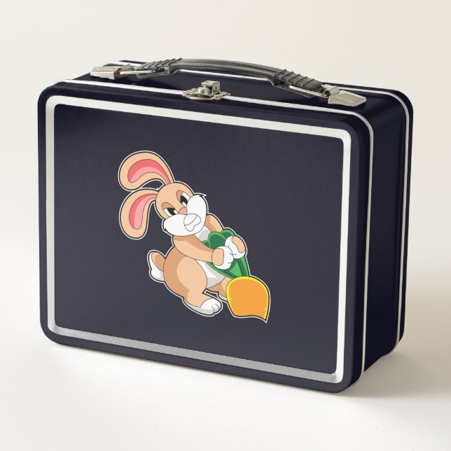 Rabbit with Carrot Metal Lunch Box (Front)