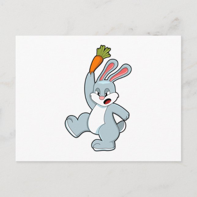 Rabbit with Carrot Postcard (Front)