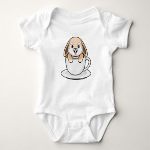 Rabbit with Coffee Cup Baby Bodysuit