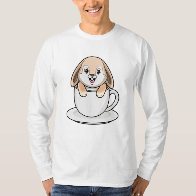 Rabbit with Coffee Cup T-Shirt (Front)