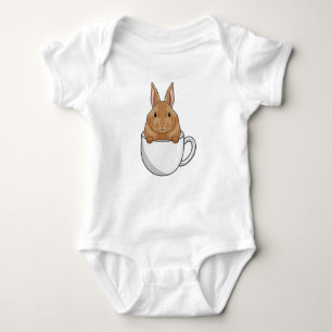 Rabbit with Cup of Coffee Baby Bodysuit