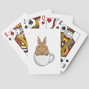 Rabbit with Cup of Coffee Playing Cards