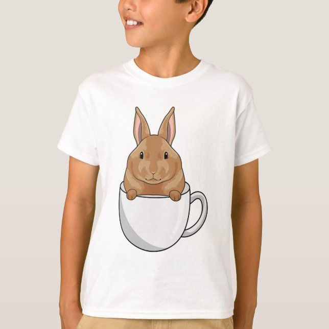 Rabbit with Cup of Coffee T-Shirt (Front)