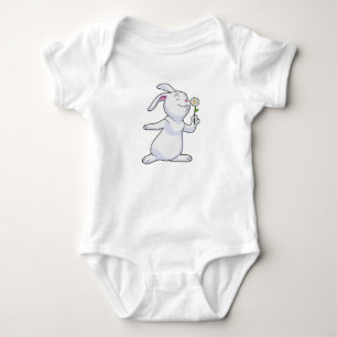 Rabbit with Daisy Baby Bodysuit