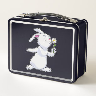 Rabbit with Daisy Metal Lunch Box