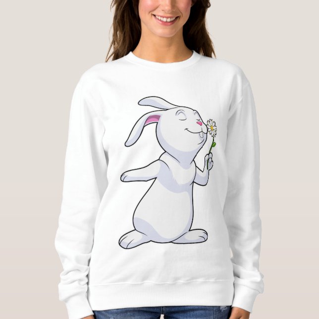 Rabbit with Daisy Sweatshirt (Front)