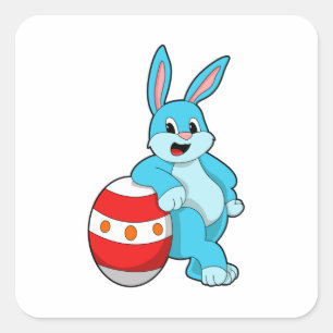 Rabbit with Easter egg Square Sticker