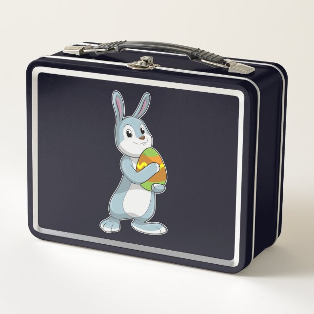Rabbit with Egg Metal Lunch Box (Front)