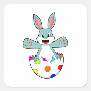 Rabbit with Egg Square Sticker