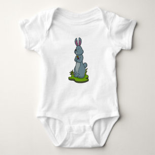 Rabbit with Flowers Baby Bodysuit