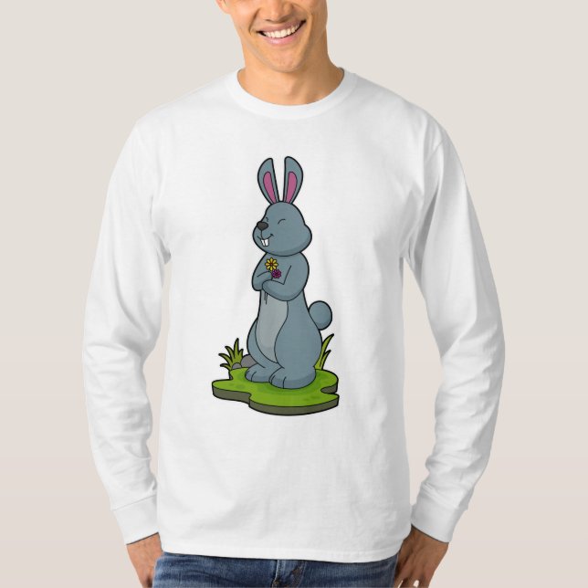 Rabbit with Flowers T-Shirt (Front)