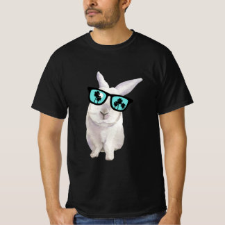 Rabbit with Glasses, Badass Funny Bunny,Rabbit Dad T-Shirt