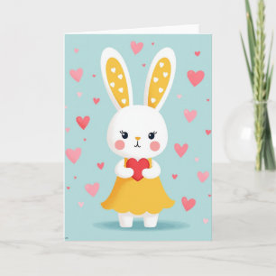 Rabbit With Heart Greeting Card