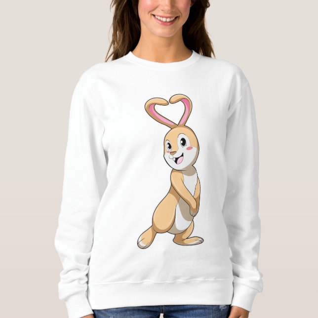 Rabbit with Heart Sweatshirt (Front)