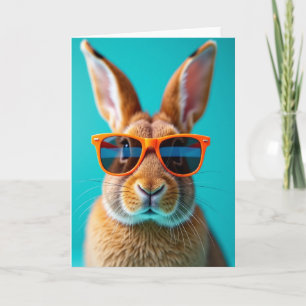 Rabbit With Orange Glasses Card