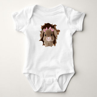 Rabbit with pacifier baby bodysuit