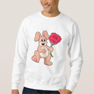Rabbit with red Rose Sweatshirt