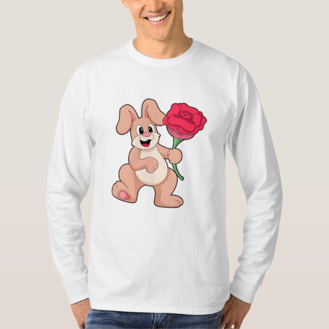 Rabbit with red Rose T-Shirt (Front)
