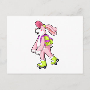 Rabbit with Roller skates Postcard