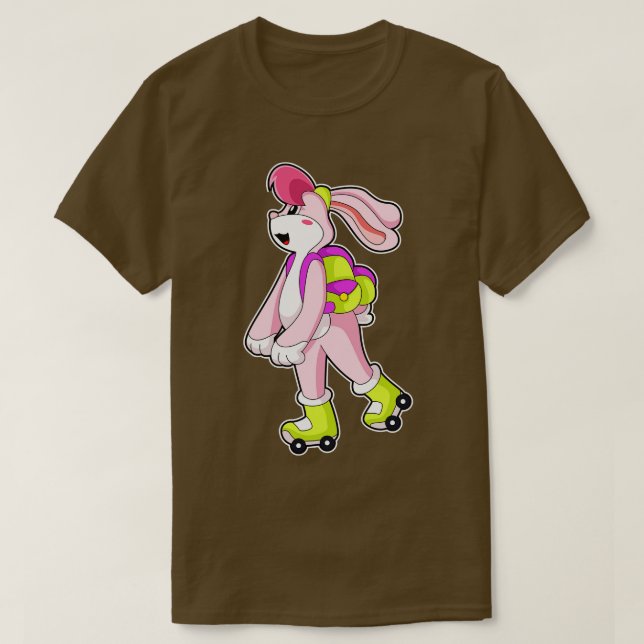 Rabbit with Roller skates T-Shirt (Design Front)
