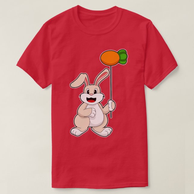 Rabbit with rot as Balloon T-Shirt (Design Front)