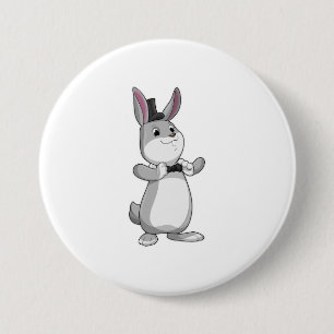 Rabbit with Top hat & Bow tie 7.5 Cm Round Badge